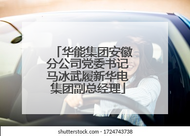 华能集团安徽分公司党委书记马冰武履新华电集团副总经理
