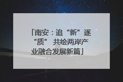 南安：追“新”逐“质” 共绘两岸产业融合发展新篇