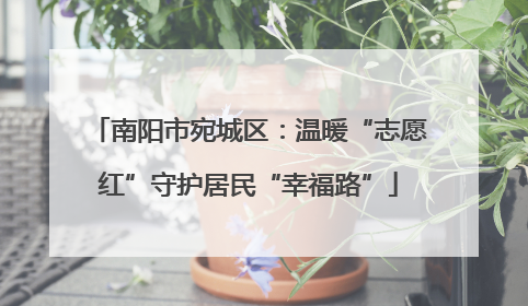 南阳市宛城区：温暖“志愿红”守护居民“幸福路”