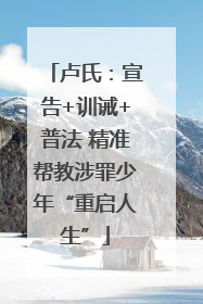 卢氏：宣告+训诫+普法 精准帮教涉罪少年“重启人生”