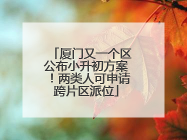 厦门又一个区公布小升初方案！两类人可申请跨片区派位