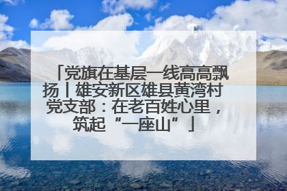 党旗在基层一线高高飘扬丨雄安新区雄县黄湾村党支部：在老百姓心里，筑起“一座山”