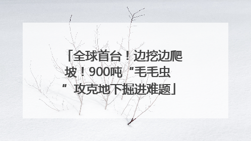 全球首台！边挖边爬坡！900吨“毛毛虫”攻克地下掘进难题