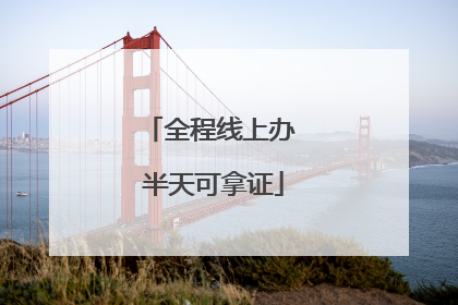 全程线上办 半天可拿证
