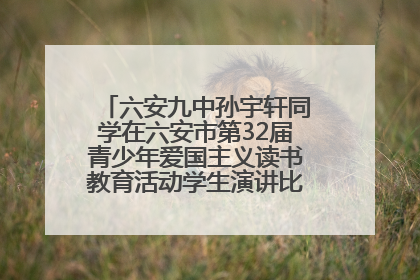 六安九中孙宇轩同学在六安市第32届青少年爱国主义读书教育活动学生演讲比赛中荣获一等奖