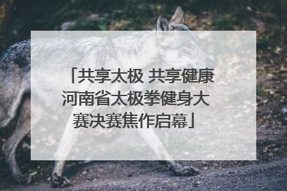 共享太极 共享健康 河南省太极拳健身大赛决赛焦作启幕