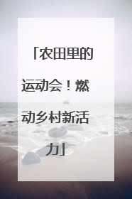农田里的运动会！燃动乡村新活力