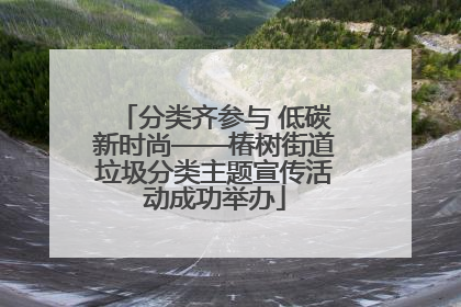 分类齐参与 低碳新时尚——椿树街道垃圾分类主题宣传活动成功举办
