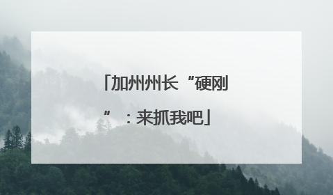 加州州长“硬刚”：来抓我吧
