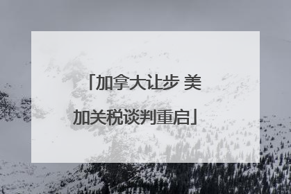 加拿大让步 美加关税谈判重启