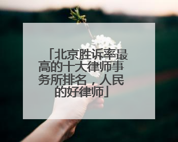 北京胜诉率最高的十大律师事务所排名，人民的好律师