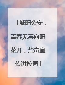 城阳公安：青春无毒向阳花开，禁毒宣传进校园