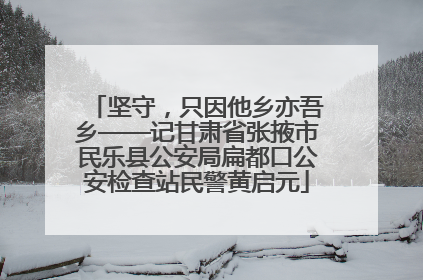 坚守，只因他乡亦吾乡——记甘肃省张掖市民乐县公安局扁都口公安检查站民警黄启元
