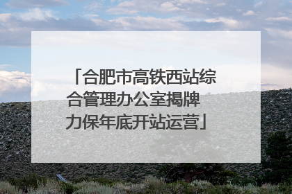 合肥市高铁西站综合管理办公室揭牌 力保年底开站运营
