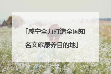 咸宁全力打造全国知名文旅康养目的地