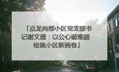 嘉龙尚都小区党支部书记谢文盛：以公心破难题 绘就小区新画卷