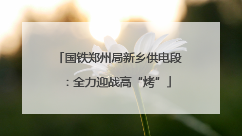 国铁郑州局新乡供电段：全力迎战高“烤”
