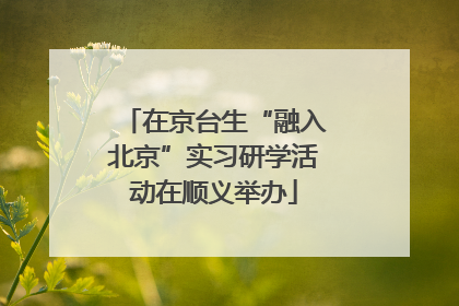 在京台生“融入北京”实习研学活动在顺义举办