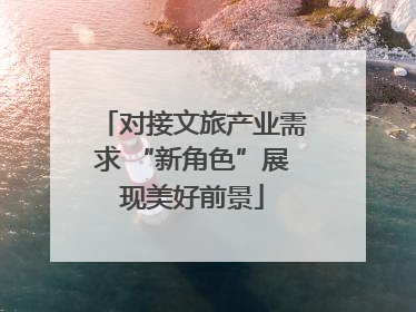 对接文旅产业需求 “新角色”展现美好前景