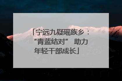 宁远九疑瑶族乡：“青蓝结对” 助力年轻干部成长