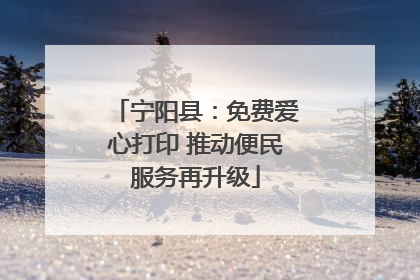 宁阳县：免费爱心打印 推动便民服务再升级