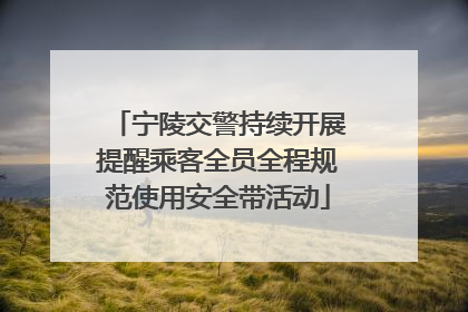 宁陵交警持续开展提醒乘客全员全程规范使用安全带活动