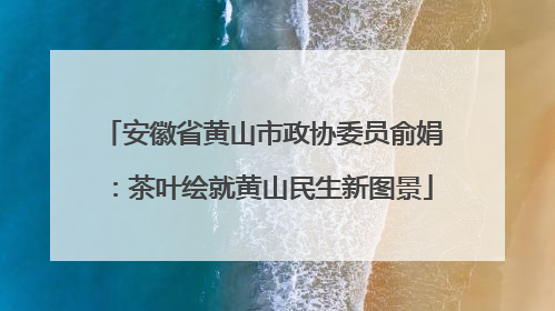 安徽省黄山市政协委员俞娟：茶叶绘就黄山民生新图景