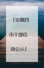 安徽四市干部任前公示