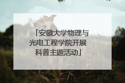 安徽大学物理与光电工程学院开展科普主题活动