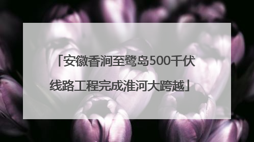 安徽香涧至鹭岛500千伏线路工程完成淮河大跨越