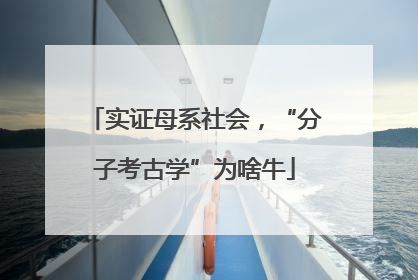 实证母系社会，“分子考古学”为啥牛