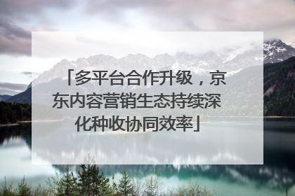 多平台合作升级，京东内容营销生态持续深化种收协同效率