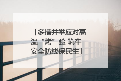 多措并举应对高温“烤”验 筑牢安全防线保民生