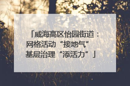 威海高区怡园街道：网格活动“接地气” 基层治理“添活力”