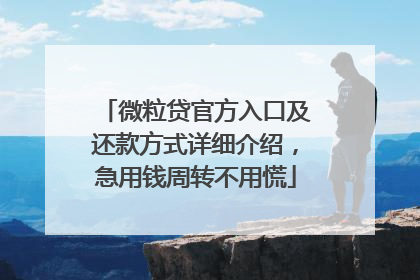 微粒贷官方入口及还款方式详细介绍，急用钱周转不用慌