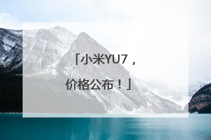 小米YU7，价格公布！
