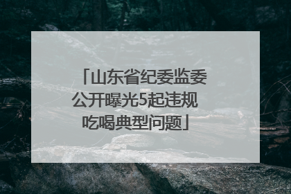 山东省纪委监委公开曝光5起违规吃喝典型问题