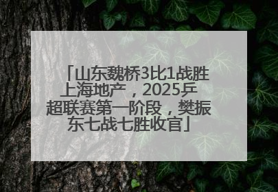 山东魏桥3比1战胜上海地产，2025乒超联赛第一阶段，樊振东七战七胜收官