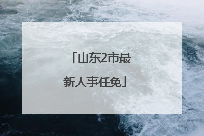 山东2市最新人事任免