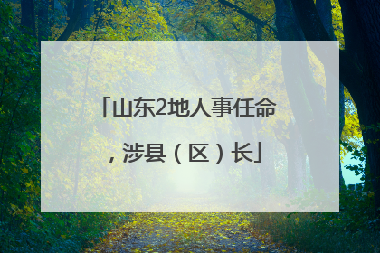 山东2地人事任命，涉县（区）长