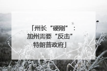 州长“硬刚”：加州需要“反击”特朗普政府