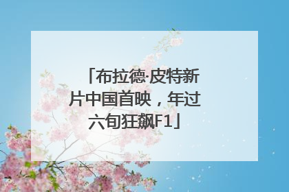 布拉德·皮特新片中国首映，年过六旬狂飙F1
