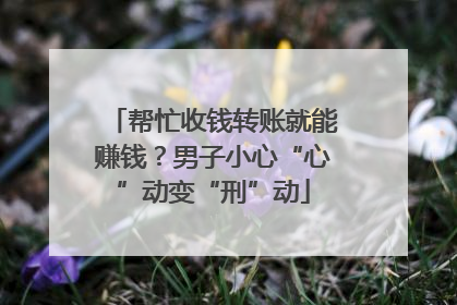 帮忙收钱转账就能赚钱？男子小心“心”动变“刑”动