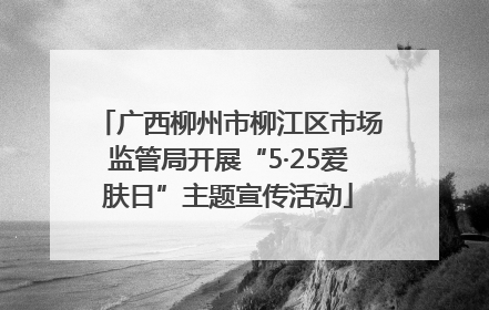 广西柳州市柳江区市场监管局开展“5·25爱肤日”主题宣传活动