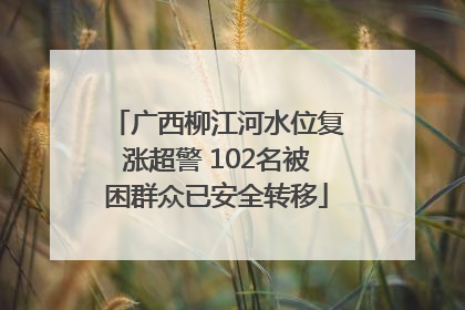 广西柳江河水位复涨超警 102名被困群众已安全转移