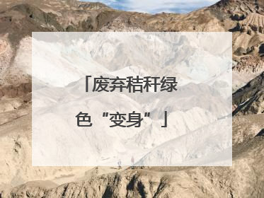 废弃秸秆绿色“变身”