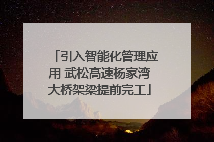 引入智能化管理应用 武松高速杨家湾大桥架梁提前完工