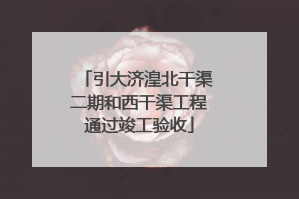 引大济湟北干渠二期和西干渠工程通过竣工验收