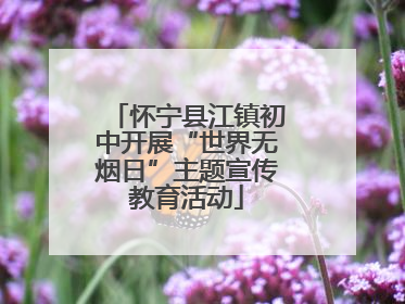 怀宁县江镇初中开展“世界无烟日”主题宣传教育活动
