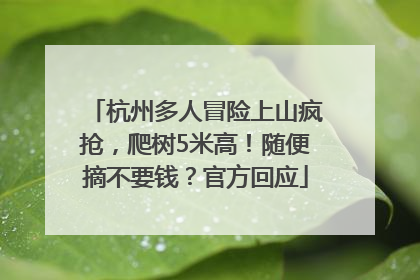 杭州多人冒险上山疯抢，爬树5米高！随便摘不要钱？官方回应